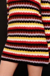Women Maille - Women Striped Fluffy Short Dress, Multico crea details view 1