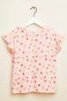 Heart and Watermelon Print Girl T-shirt Pink front view