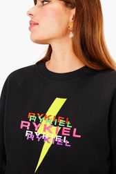 Femme - Sweatshirt crop eclair rykiel, Noir vue de détail 2
