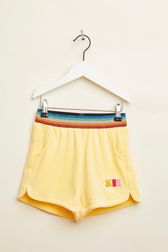 Girls - Velvet Girl Shorts, Light yellow front view