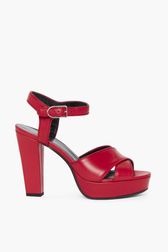 Women - Mrs Rykiel Leather Sandals, Red front view