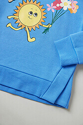 Filles Uni - Sweatshirt col rond fille, Bleu vue de détail 3
