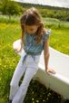 Girls - Girl Flare Jeans, White back worn view