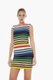 Women - Multicolored Striped Short Dress, Multico front view