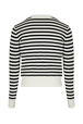 Women Intarsia - Women Black And White Striped Jumper, Black/ecru back view