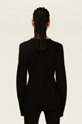 Women Milano Knitted Jacket Black back worn view
