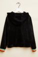 Filles - Children Black Velvet Zip-Up Sweatshirt, Noir vue de dos