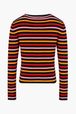 Women - Striped Sweater with Long Sleeves, Red back view