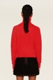 Women Maille - Women Mohair Turtleneck, Red back worn view
