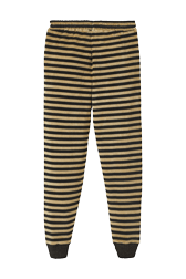 Women Solid - Women Velvet Jogging Pants, Striped black/khaki back view