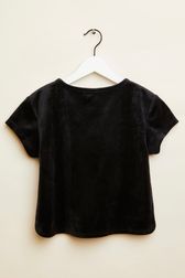 Filles - T-shirt fille velours logo Sonia Rykiel, Noir vue de dos