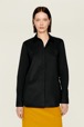 Women Solid - Women Velvet Shirt, Black front worn view