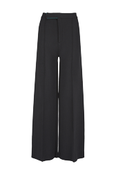 Femme Maille - Pantalon bicolore femme, Noir vue de face