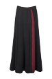 Jupe godet longue laine bicolore femme Noir vue de face