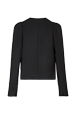 Femme Uni - Blouson court noir en laine mélangée, Noir vue de dos