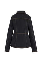 Women Solid - Women Denim Jacket, Black back view