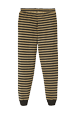 Women Solid - Women Velvet Jogging Pants, Striped black/khaki back view