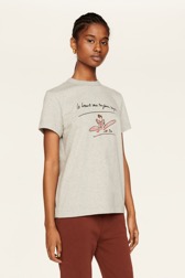 Femme Uni - T-shirt motif "la beauté" femme, Gris vue de détail 2