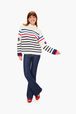 Sailor Sweater Tricolor White front worn view