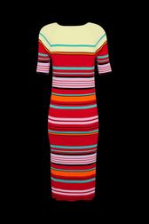 Women - Long Colorblock Dress with short sleeves, Red back view