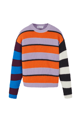 Women Multicolor Striped Sweater Multico striped front view