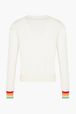 Women - Knitted Long Sleeve Sweater, White back view