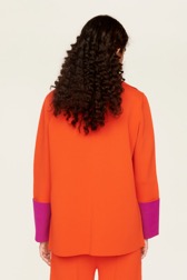 Femme Maille - Tailleur bicolore femme, Orange vue portée de dos