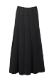 Femme Maille - Jupe godet longue laine bicolore femme, Noir vue de dos