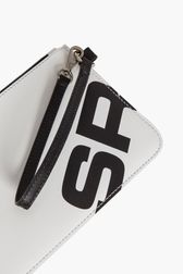 Women - Printed Leather Pouch, White details view 2