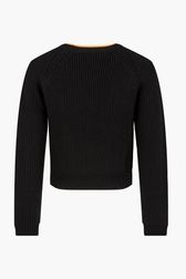 Women - Wool Merinos Rykiel Sweater, Black back view