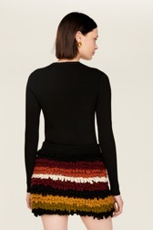 Women Maille - Short Woolen Skirt Bouclette, Multico crea striped details view 2