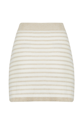 Women Striped Mini Skirt Striped ecru/beige back view