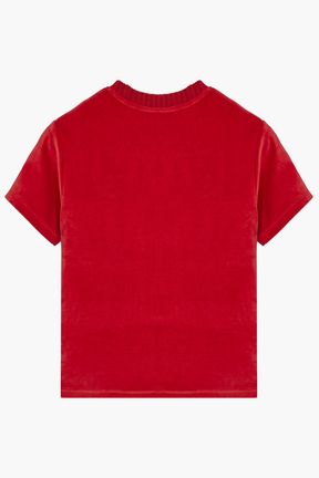 Women - Women Velvet T-shirt, Red back view