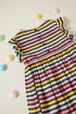 Multicolor Striped Girl Long Dress Multico striped details view 2