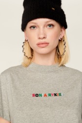 Femme Uni - T-shirt signature multicolore femme, Gris vue de détail 2