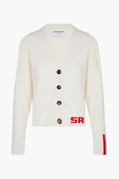 Wool Cardigan SR White front view