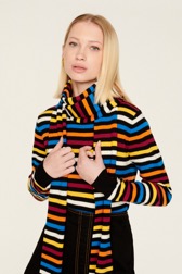 Women Iconic Multicolor Striped Sweater Multico iconic striped details view 3