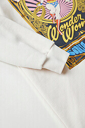Girls Solid - Wonder Woman Girl Sweat Dress, Ecru details view 3