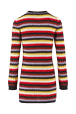 Women Maille - Women Striped Fluffy Short Dress, Multico crea back view