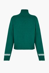 Women - Woolen SR Hearts Sweater, Green back view