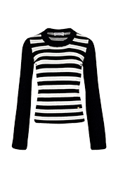 Women Jane Birkin Sweater Black/white front view