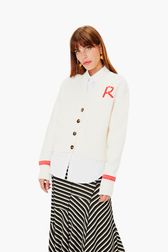 Women - Pink Hearts cardigan, White details view 1