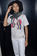T-shirt fille coton oversize - BONTON x Sonia Rykiel Ecru vue portée de face