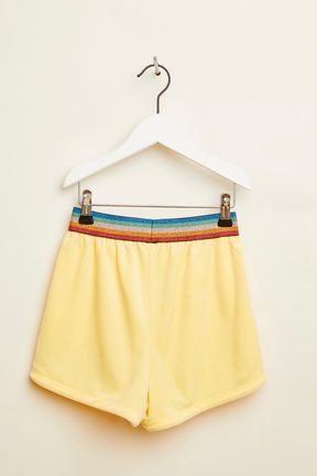 Girls - Velvet Girl Shorts, Light yellow back view