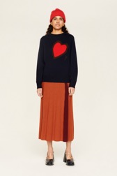 Women Maille - Heart Sweater, Night blue details view 1