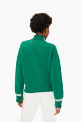 Women - Woolen SR Hearts Sweater, Green back worn view