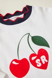 Girls - Sonia Rykiel logo Cherry Print Girl Sweatshirt, White details view 2