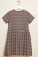 Girls - Multicolor Striped Girl Buttoned Dress, Multico striped details view 2