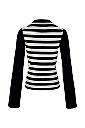 Pullover Jane Birkin femme Raye noir/blanc vue de dos