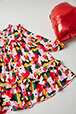 Girls Printed - Printed Camo with Ruffle and Cutout Girl Dress, Red details view 1